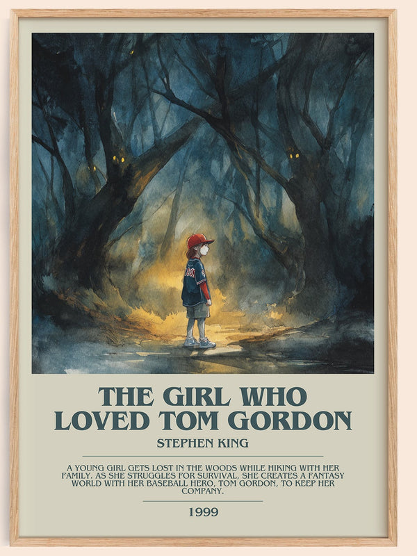 The Girl Who Loved Tom Gordon bookish book poster by Stephen King – framed literary art print