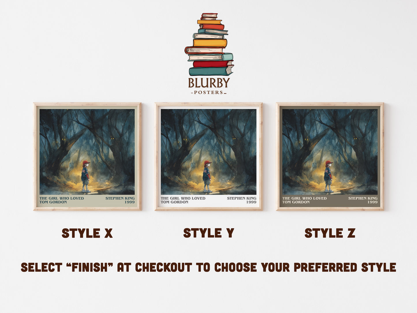 The Girl Who Loved Tom Gordon literary art print colour and style options – Stephen King book art