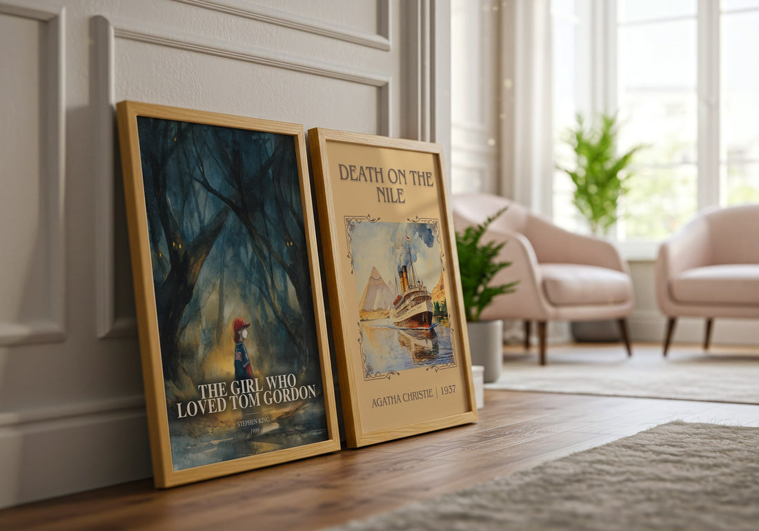 The Girl Who Loved Tom Gordon watercolour print framed by window – literary home decor