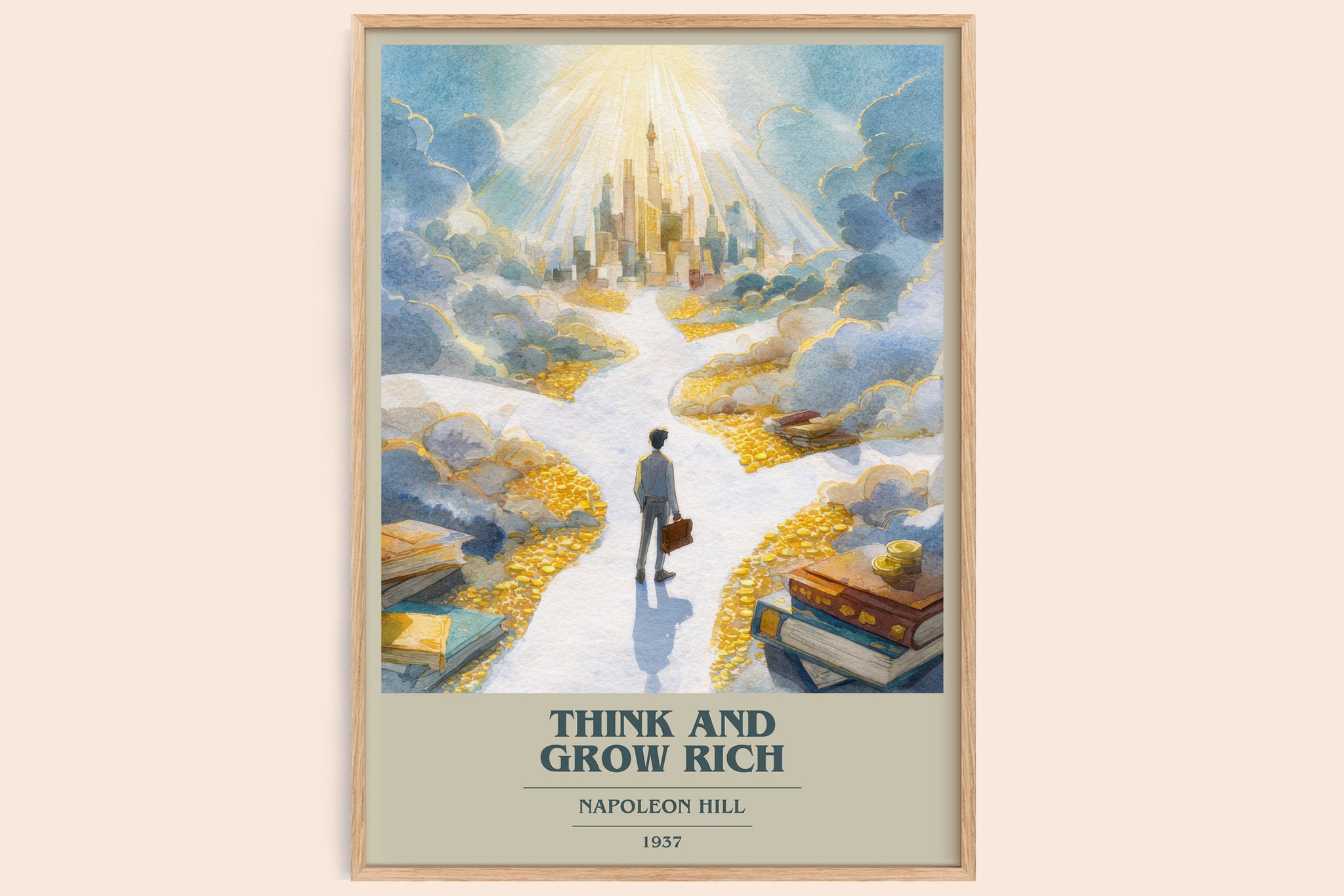 Think and Grow Rich Book Cover Poster by Napoleon Hill