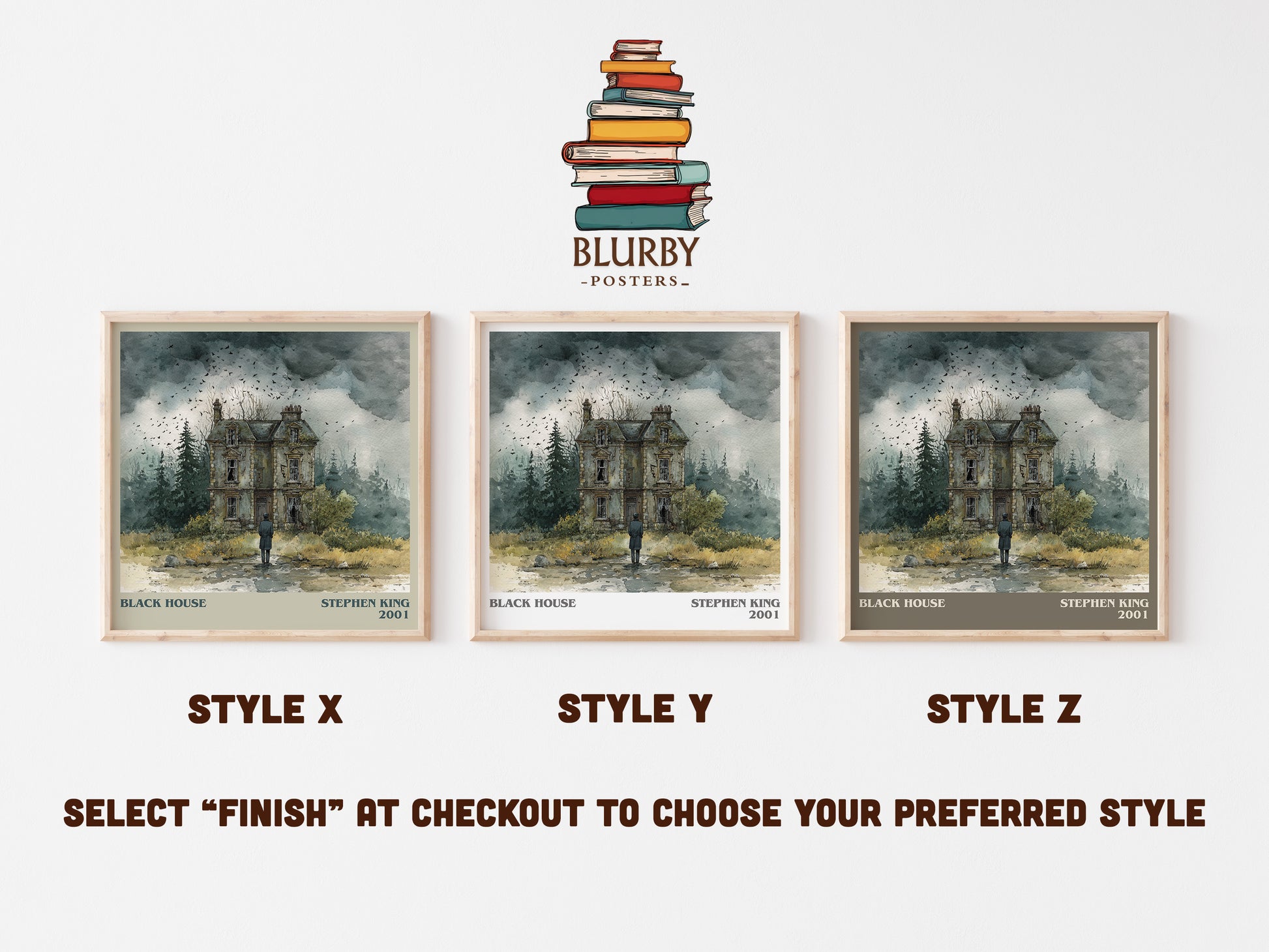 Black House literary art print colour and style options – Stephen King book art