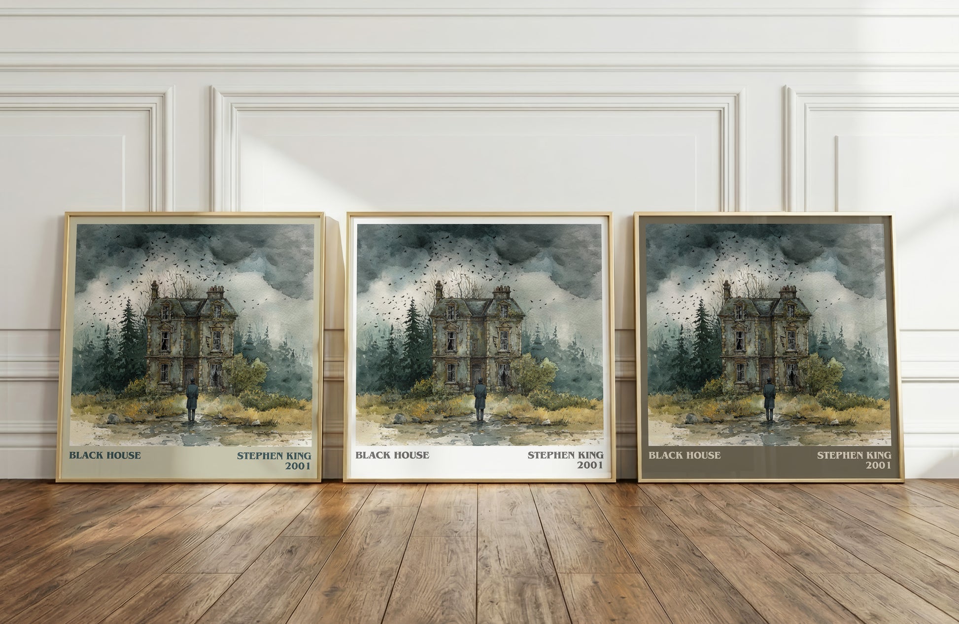 Black House literary print framed by window – literary home decor