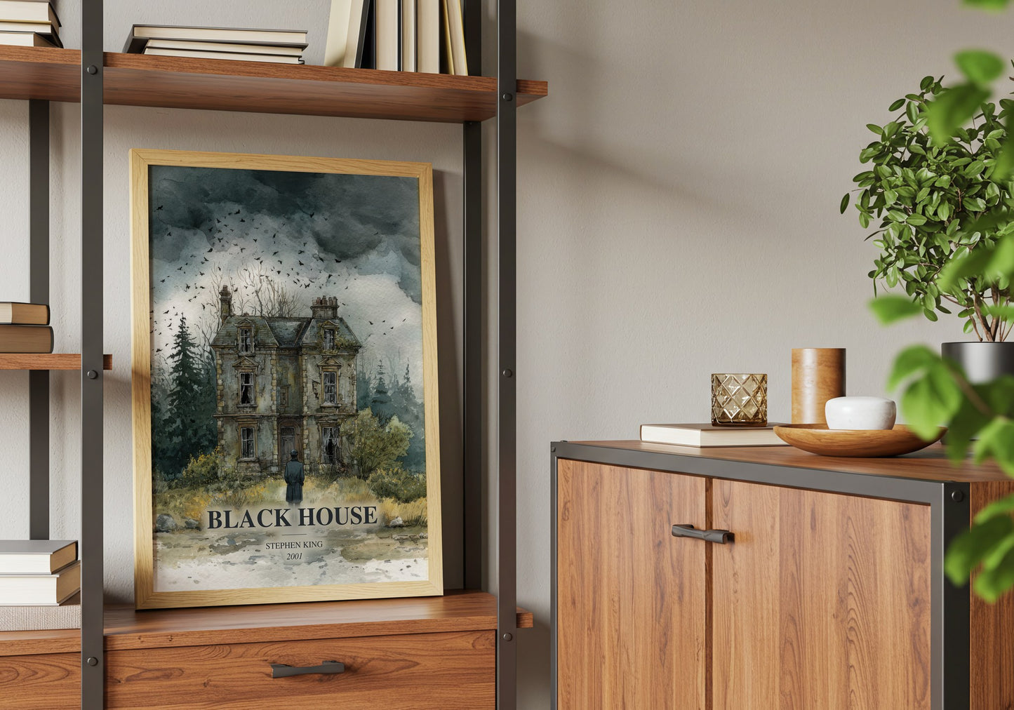 Black House book watercolour illustration paper finish options – matte satin gloss