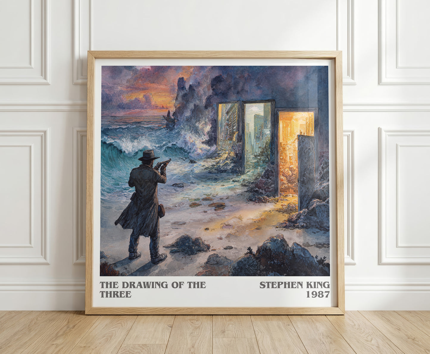 The Drawing of the Three literary print in frame leaning in hallway – fantasy wall art