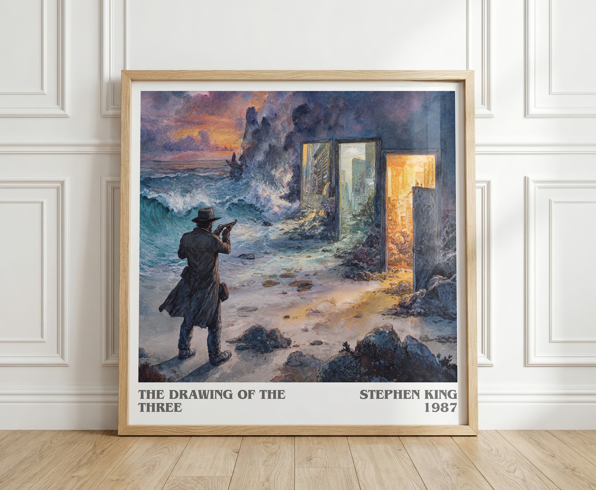 The Drawing of the Three literary print in frame leaning in hallway – fantasy wall art