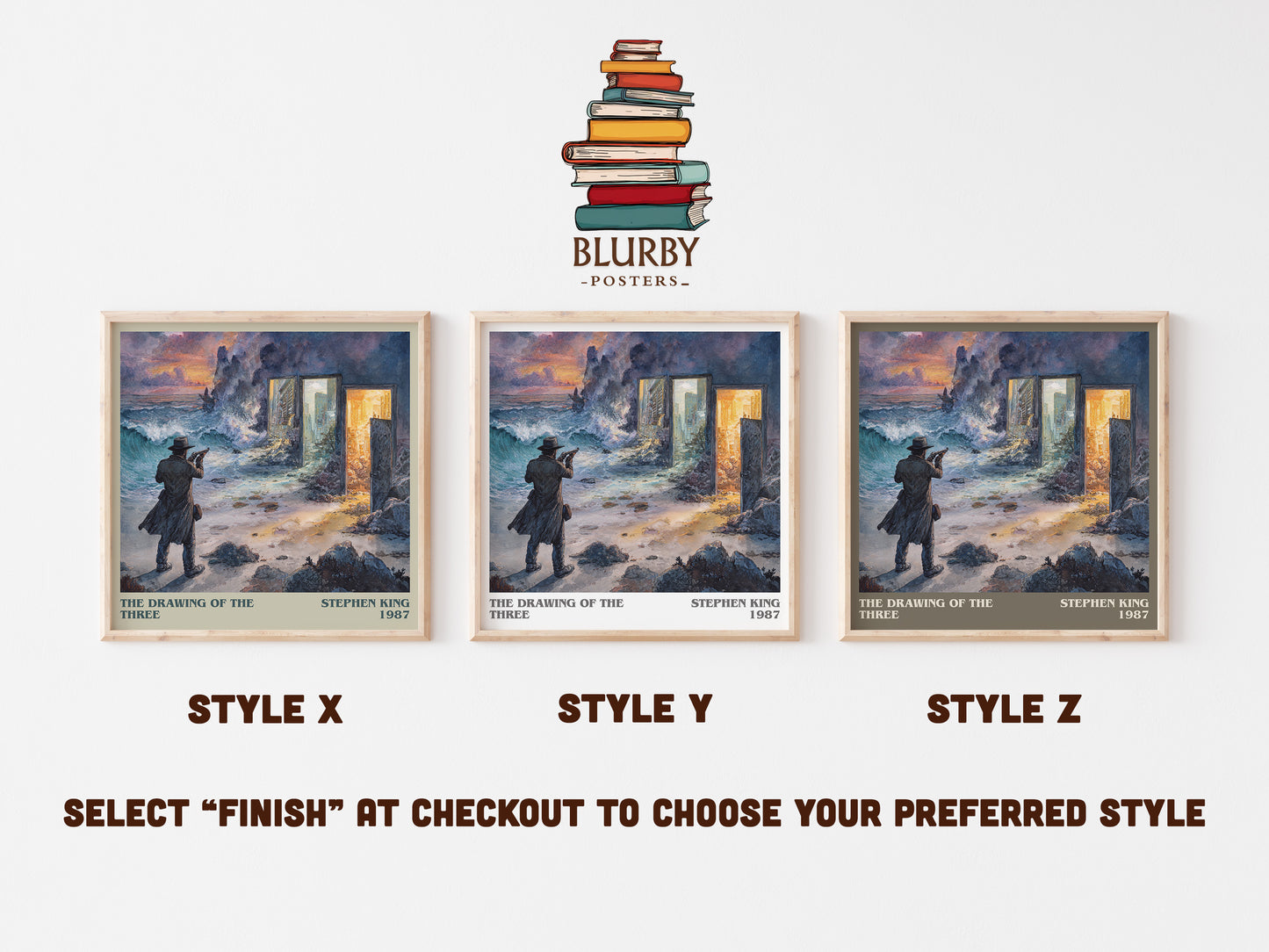 The Drawing of the Three literary art print colour and style options – Stephen King book art