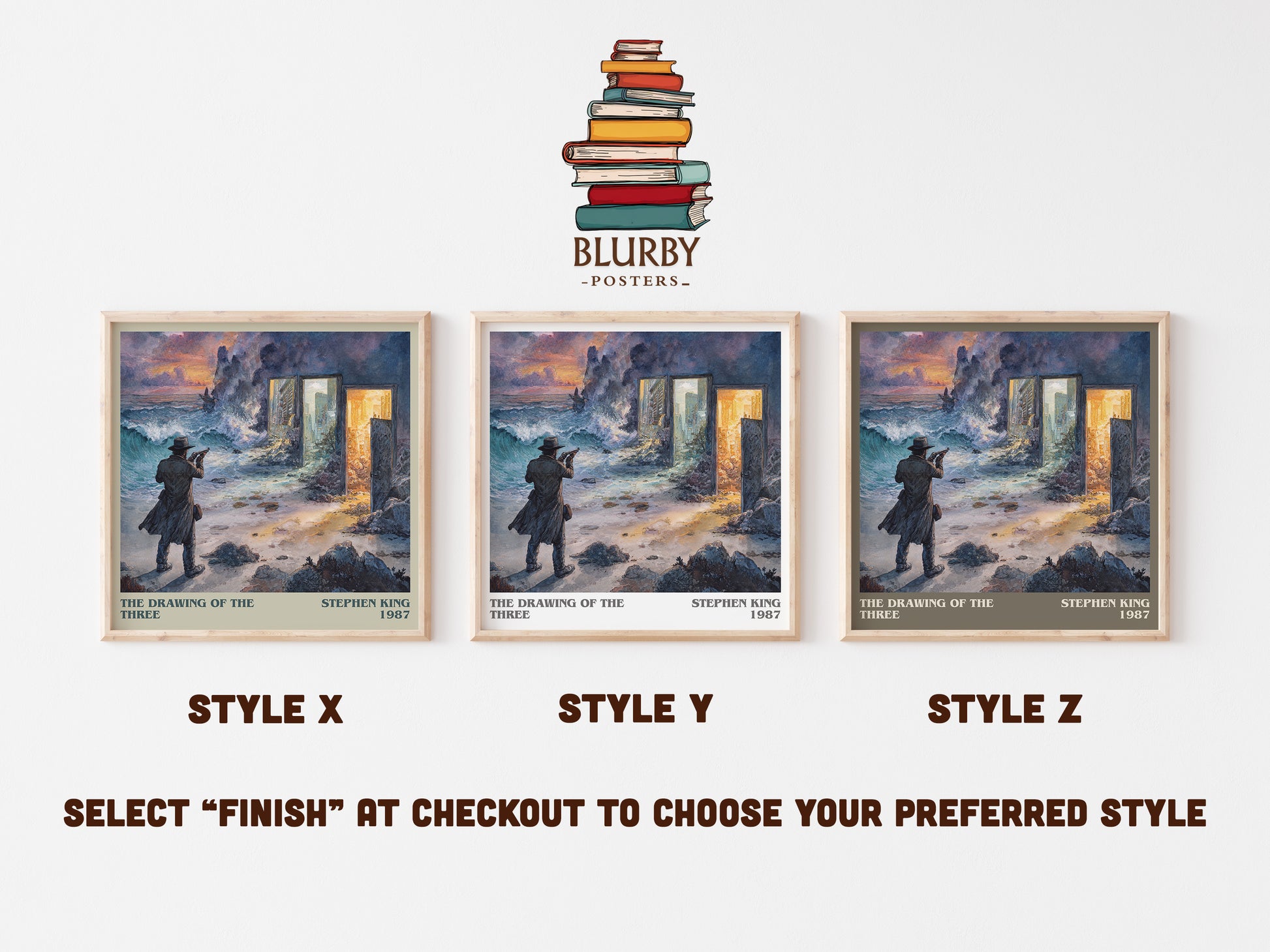 The Drawing of the Three literary art print colour and style options – Stephen King book art
