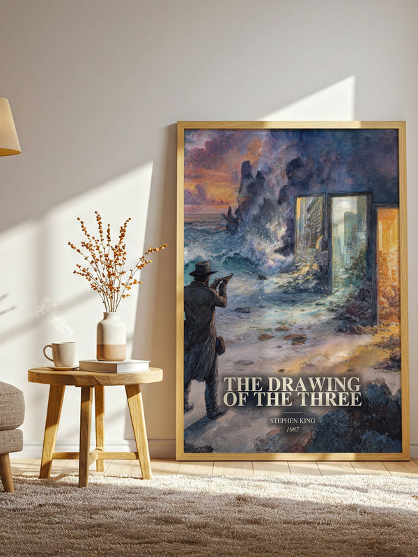 The Drawing Of The Three watercolour print in frame leaning in hallway – fantasy wall art