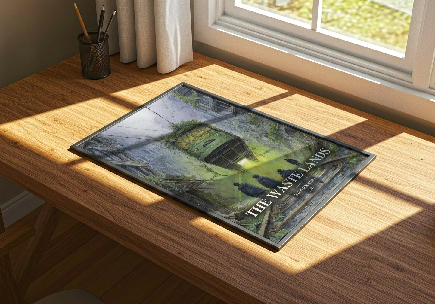 The Waste Lands watercolour book poster framed on wall – fantasy wall art