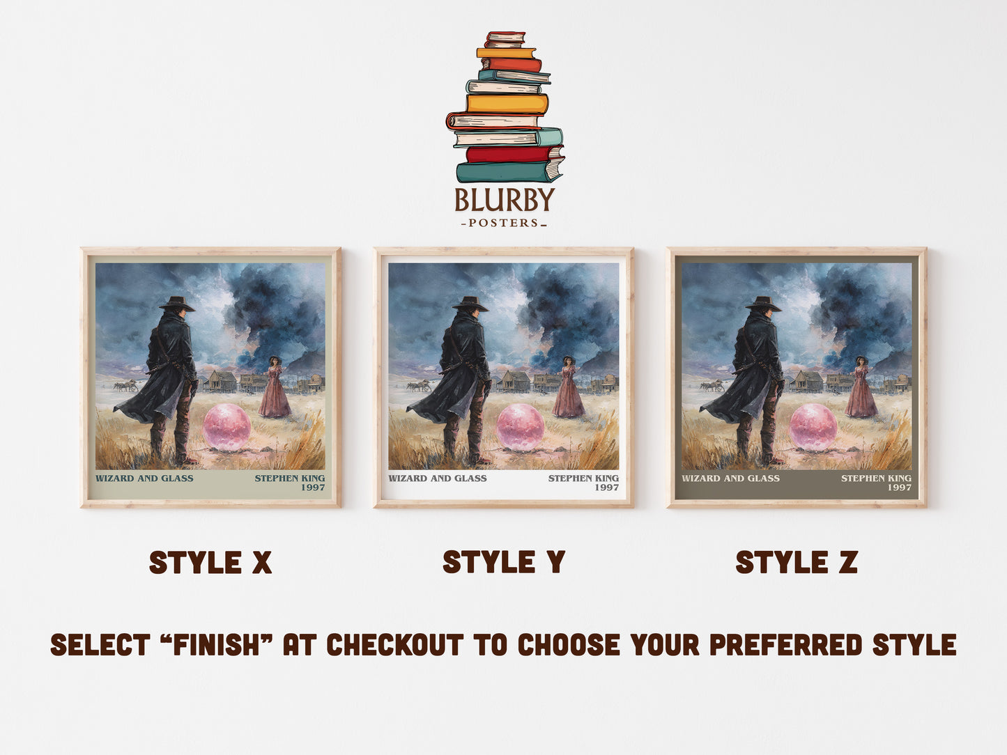 Wizard and Glass literary art print colour and style options – Stephen King book art