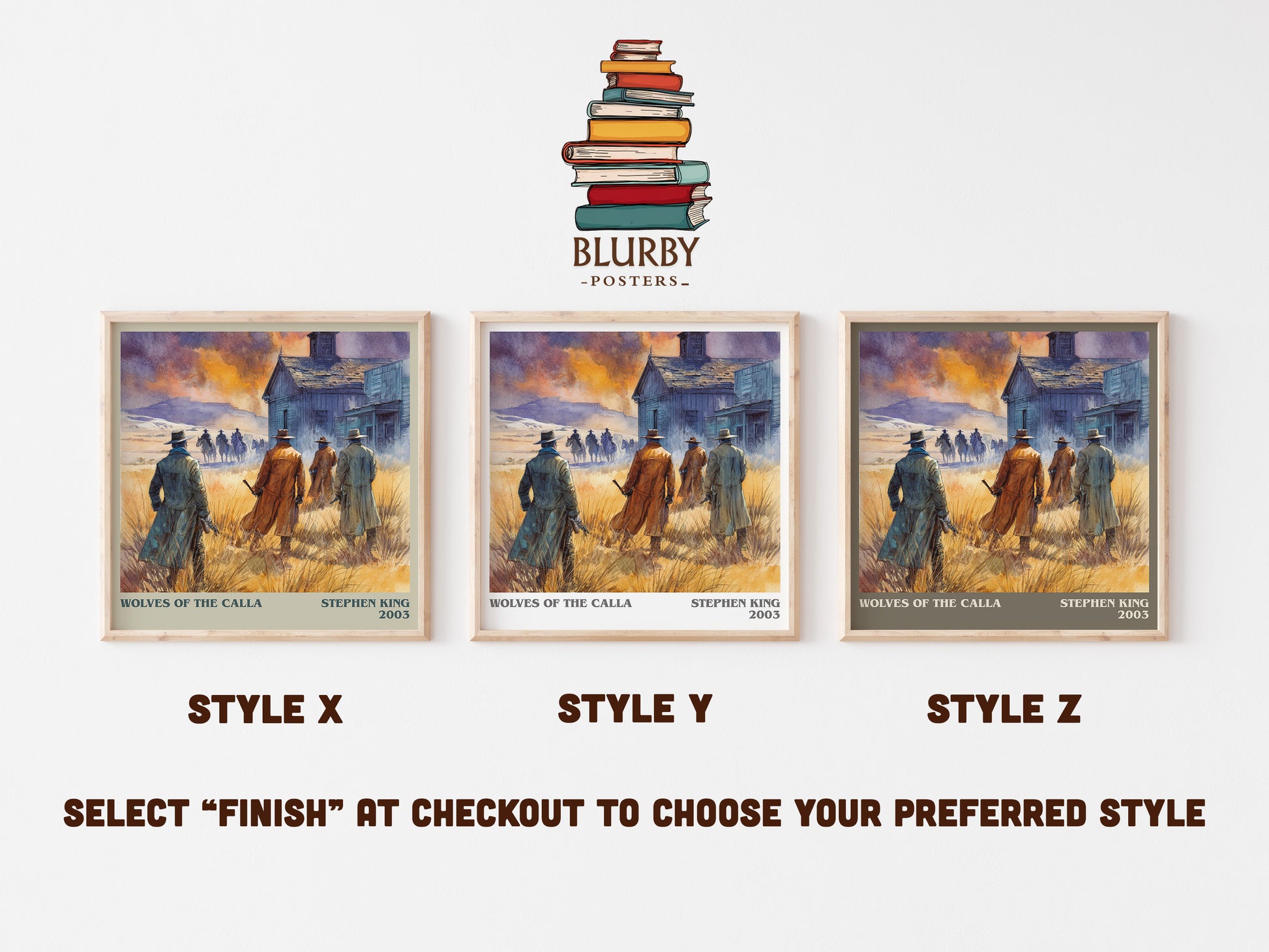 Wolves of the Calla literary art print colour and style options – Stephen King book art