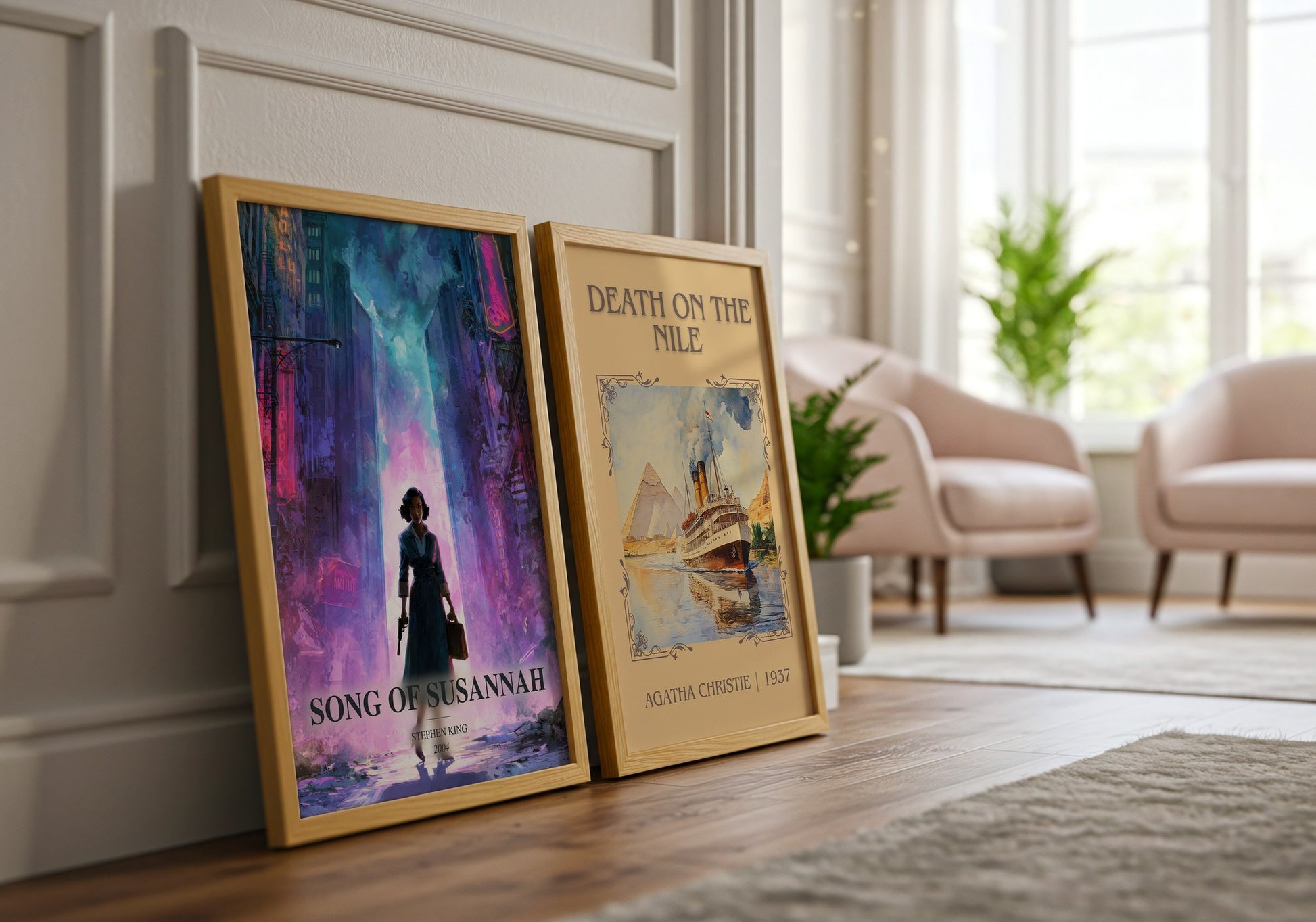 Song Of Susannah watercolour print framed by window – literary home decor