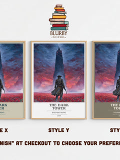 The Dark Tower Book Cover Poster by Stephen King – Style X, Y and Z side by side – choose your finish