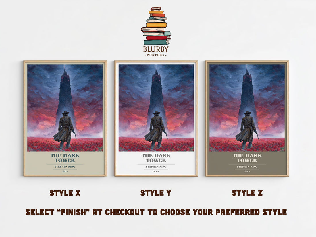 The Dark Tower Book Cover Poster by Stephen King – Style X, Y and Z side by side – choose your finish