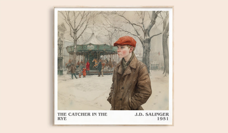 The Catcher in the Rye Literary Art Print by J. D. Salinger (Square style)