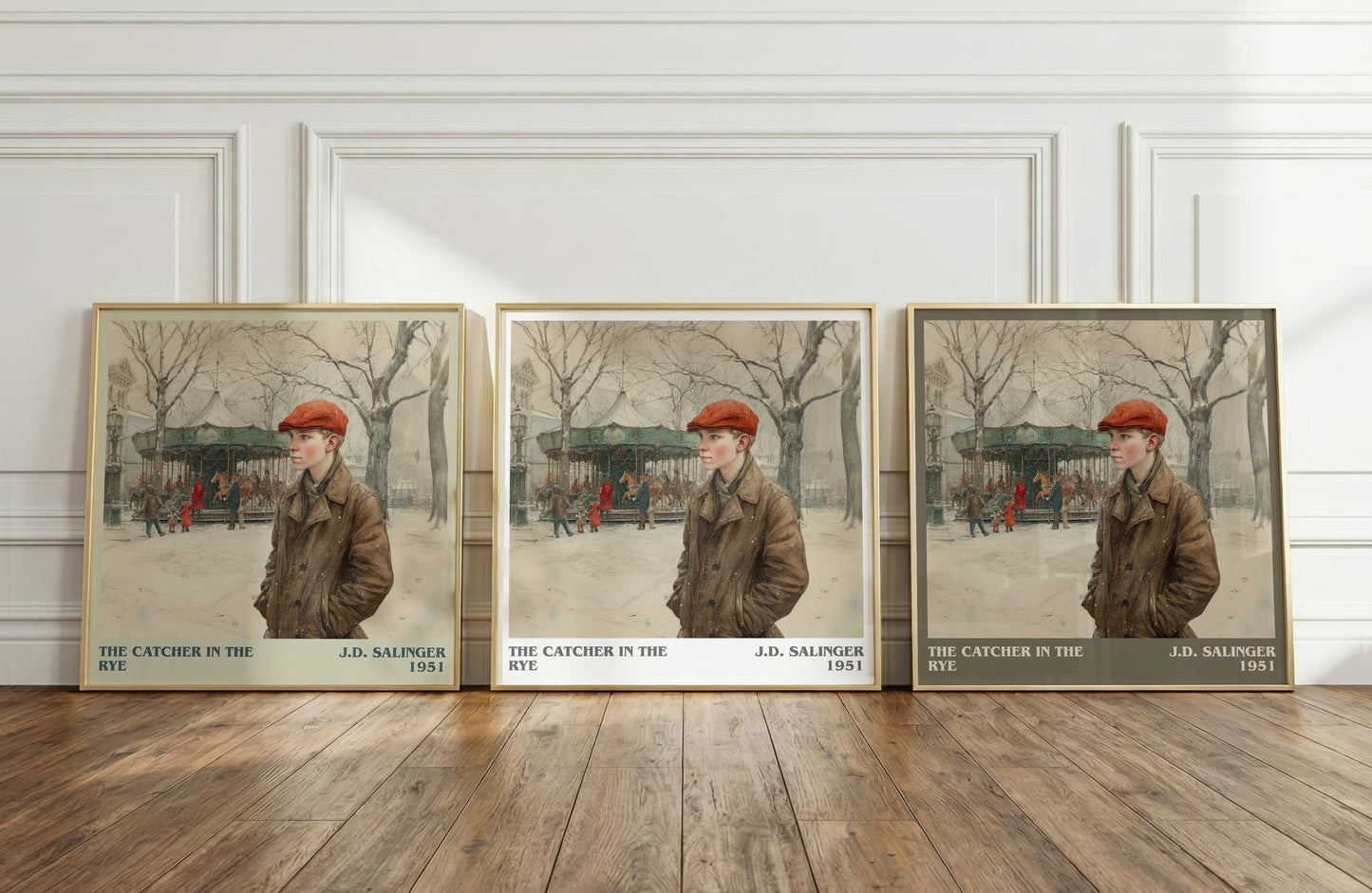 The Catcher in the Rye literary print framed by window – literary home decor