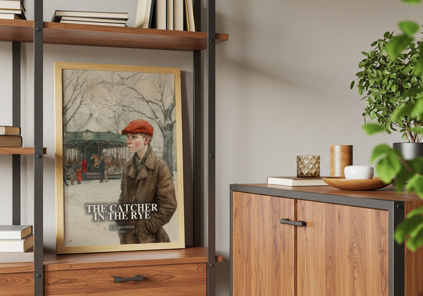 The Catcher In The Rye book watercolour illustration paper finish options – matte satin gloss