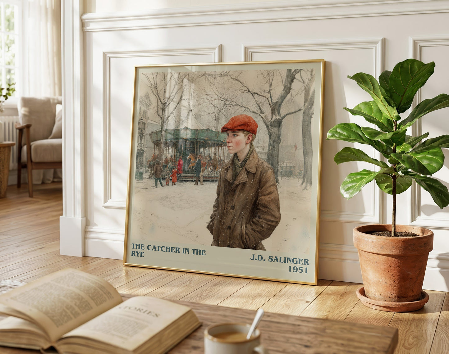The Catcher in the Rye literary poster paired in gallery wall – literary art prints
