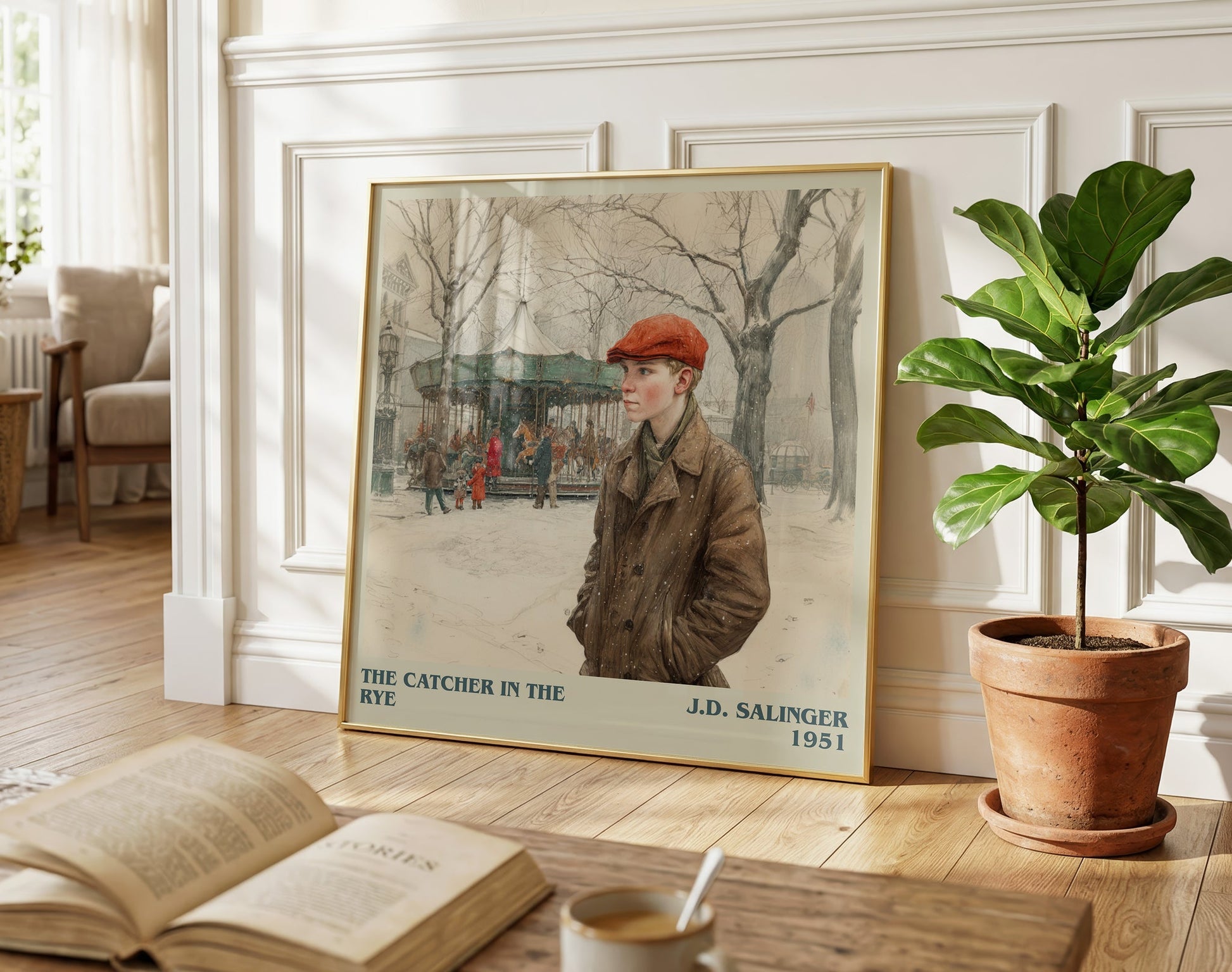 The Catcher in the Rye literary poster paired in gallery wall – literary art prints