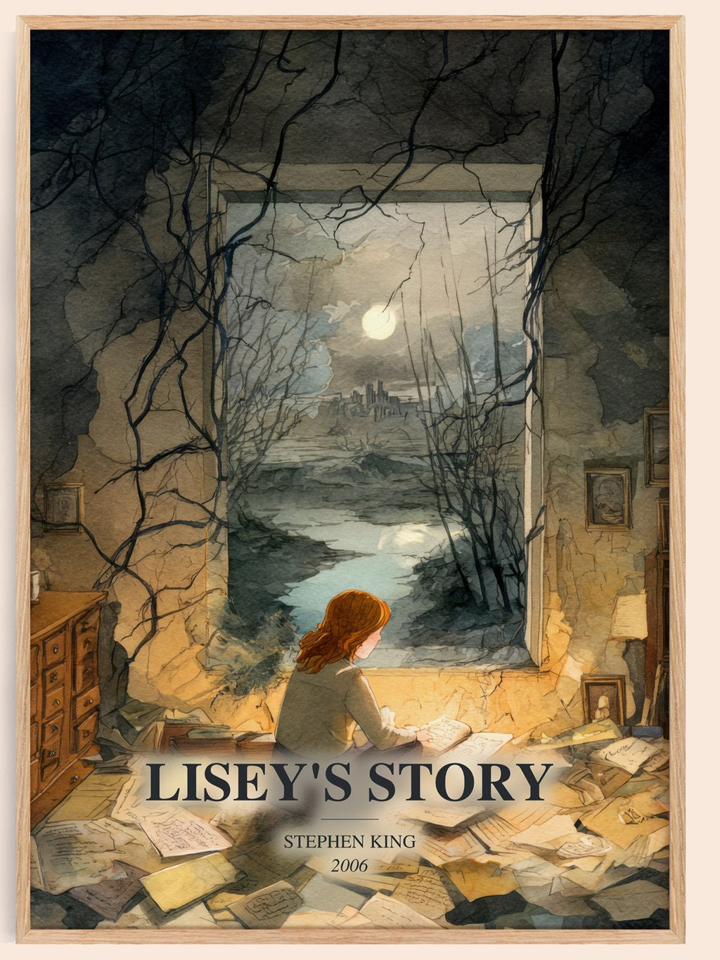 Lisey'S Story watercolour book poster by Stephen King – framed literary art print