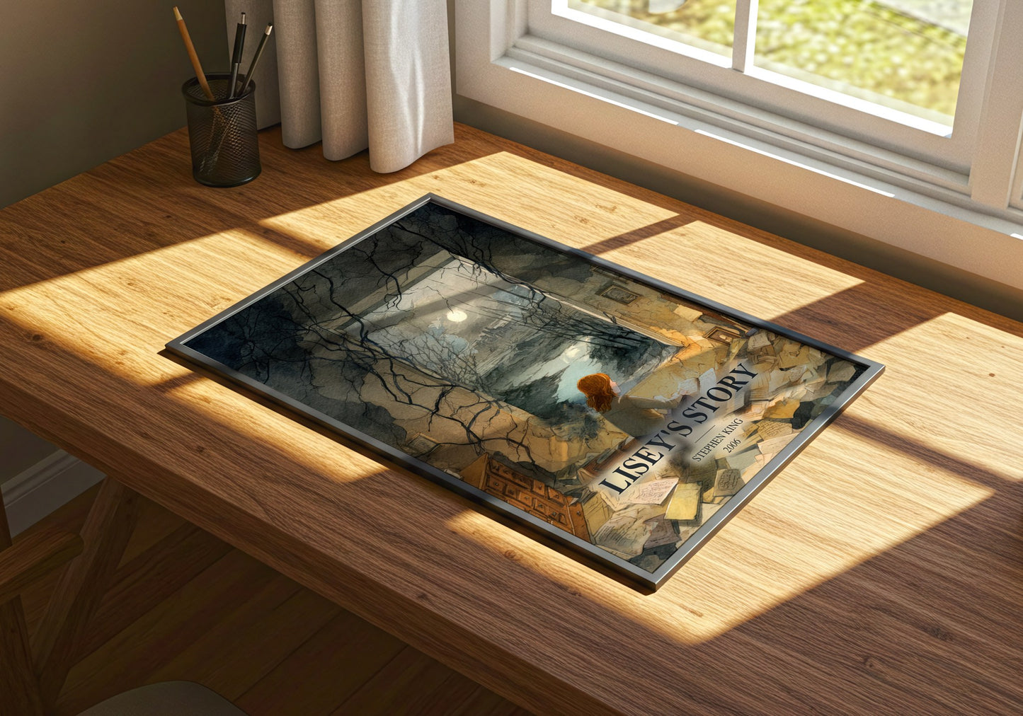 Lisey'S Story watercolour book poster framed on wall – horror wall art