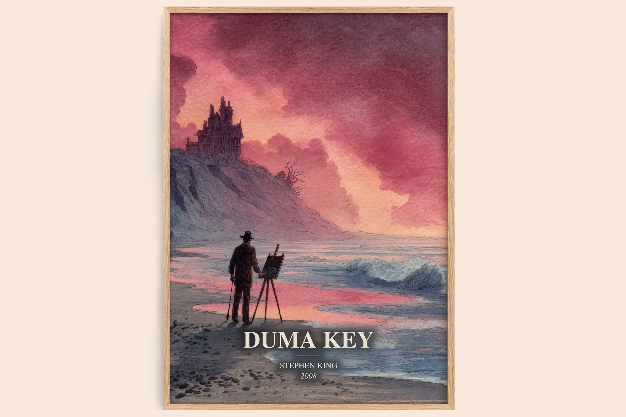 Duma Key watercolour book poster by Stephen King – framed literary art print