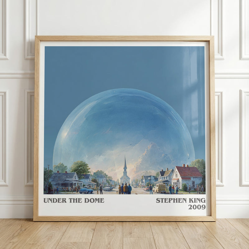 Under the Dome literary print in frame leaning in hallway – thriller wall art