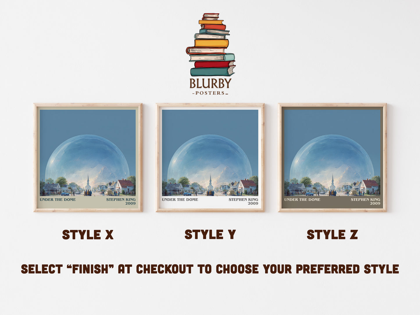 Under the Dome literary art print colour and style options – Stephen King book art