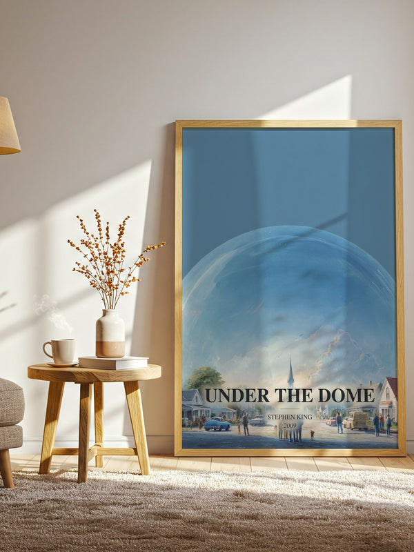 Under The Dome watercolour print in frame leaning in hallway – thriller wall art