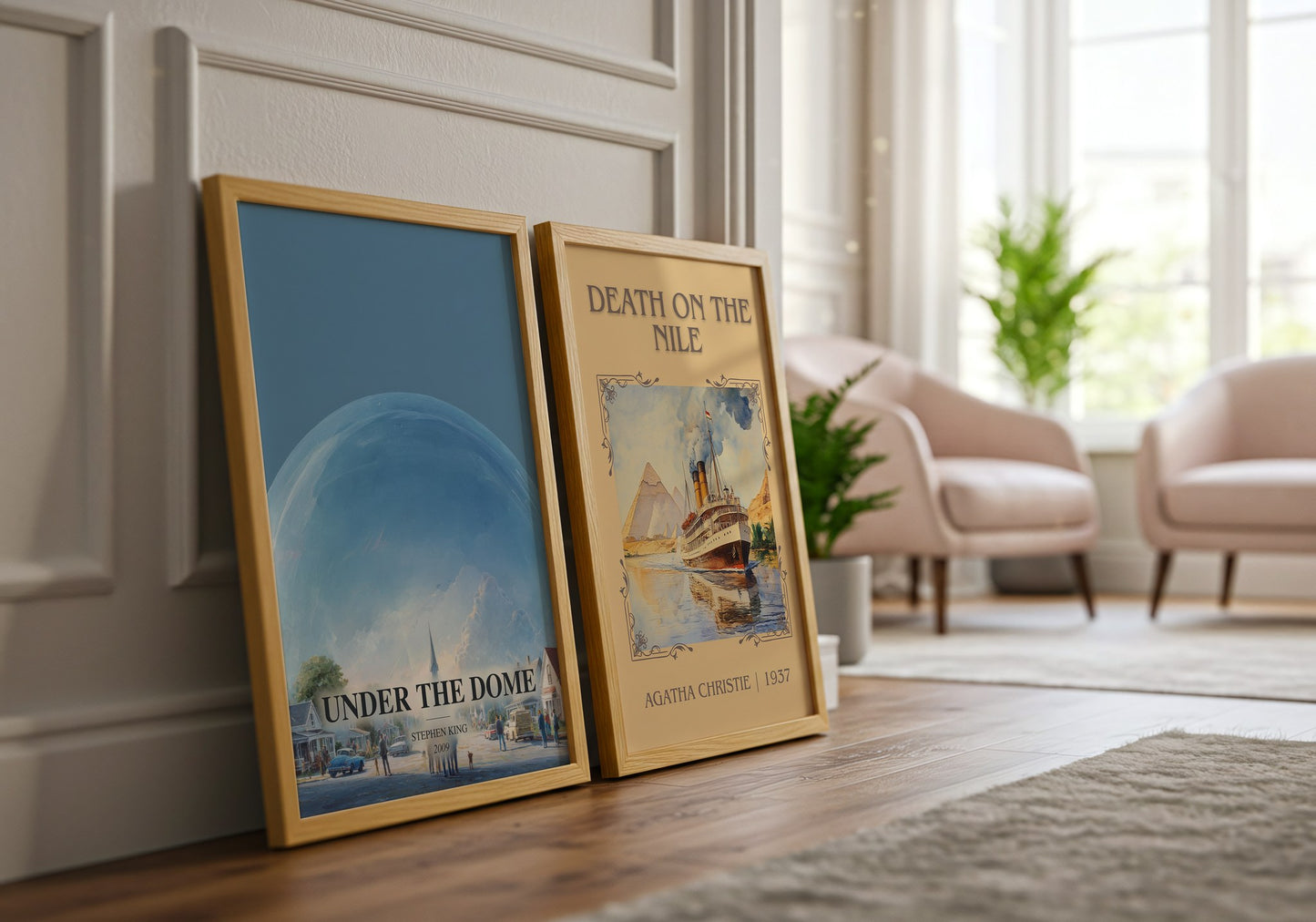 Under The Dome watercolour print framed by window – literary home decor
