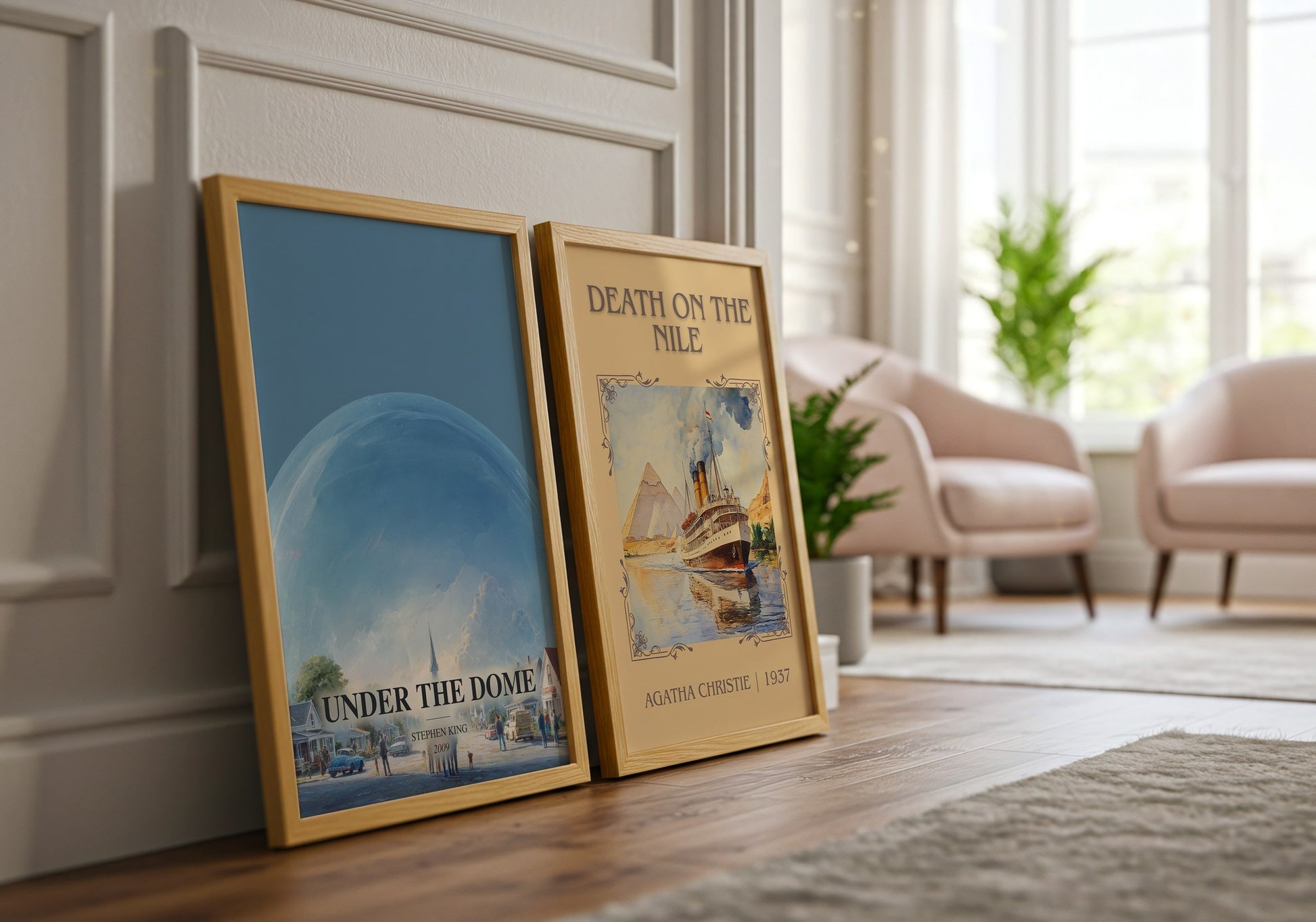 Under The Dome watercolour print framed by window – literary home decor