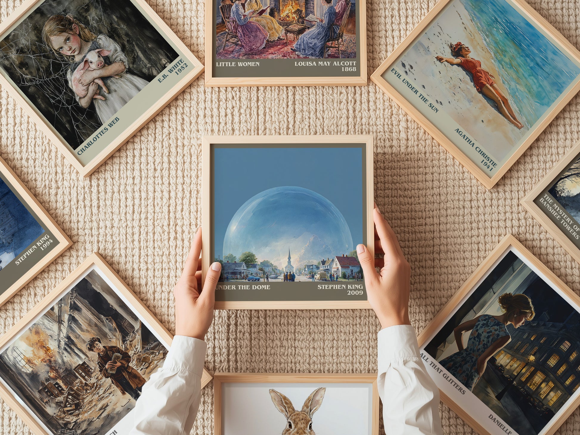 Under the Dome literary print on bookshelf – Stephen King fan gift