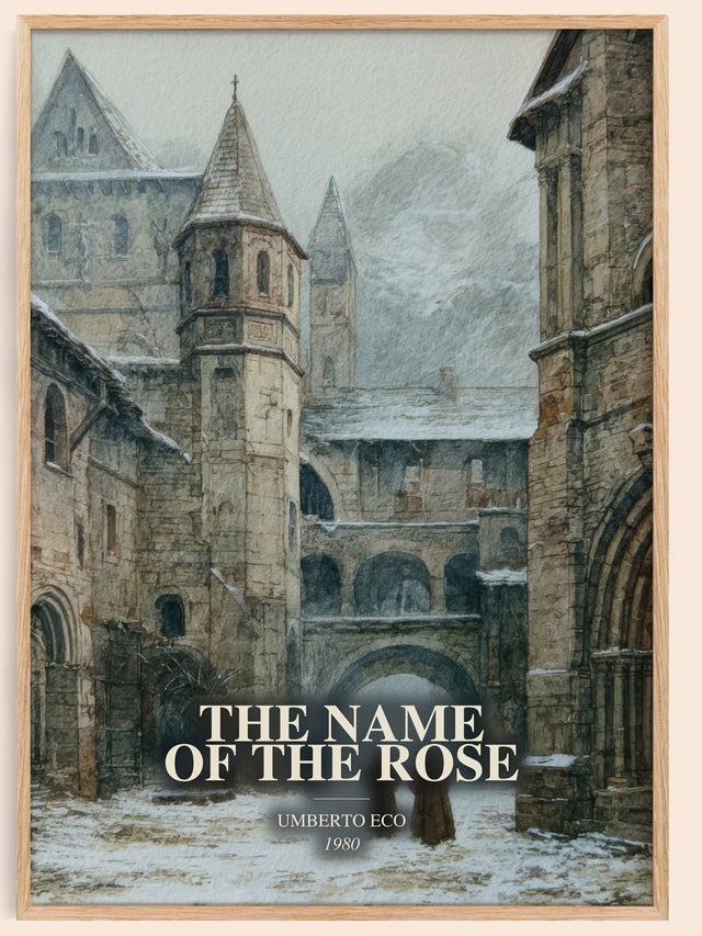 The Name Of The Rose Book Watercolour Illustration by Umberto Eco