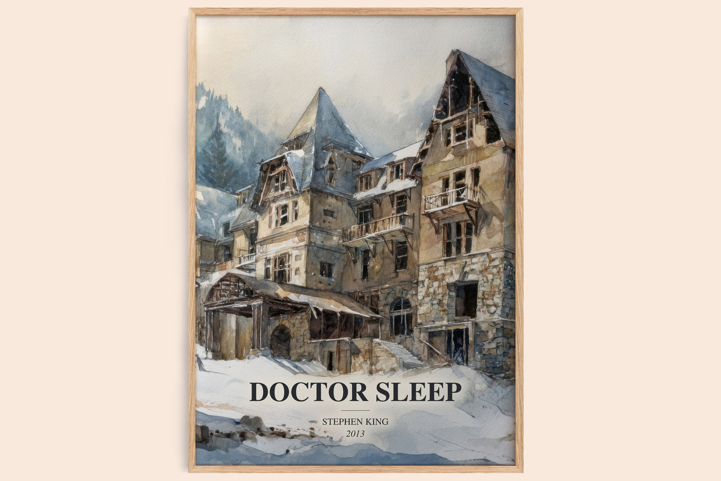 Doctor Sleep watercolour book poster by Stephen King – framed literary art print