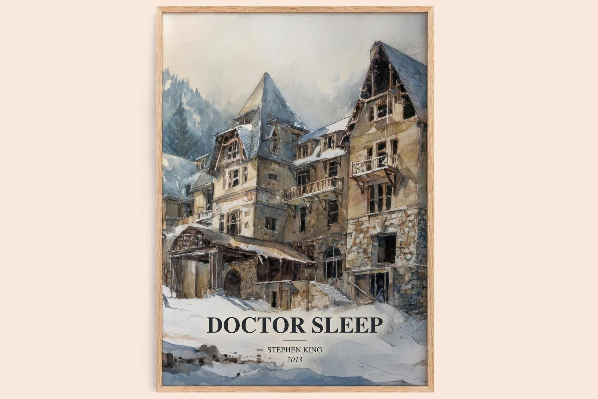 Doctor Sleep watercolour book poster by Stephen King – framed literary art print