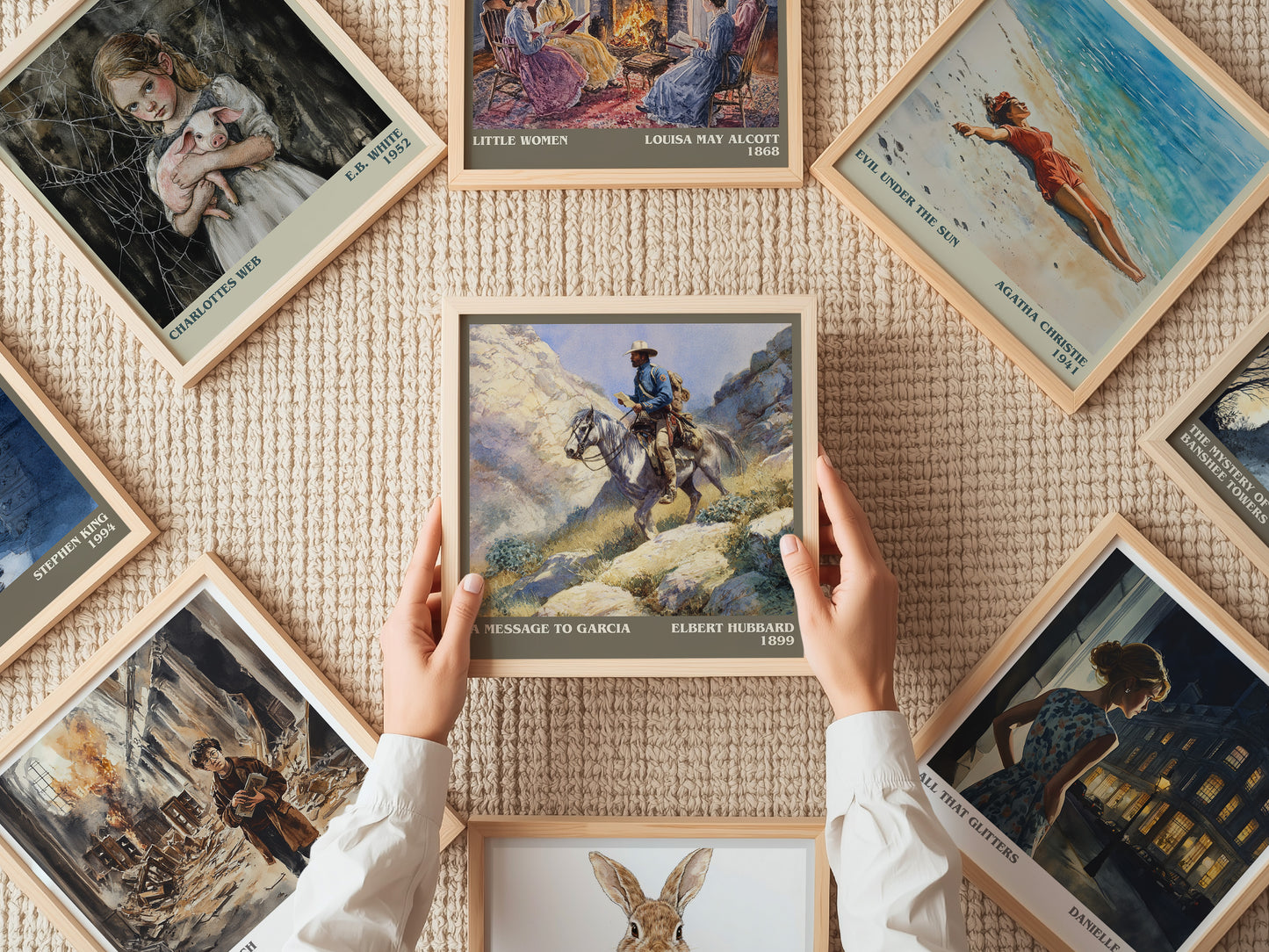A Message to Garcia literary print on bookshelf – Elbert Hubbard fan gift