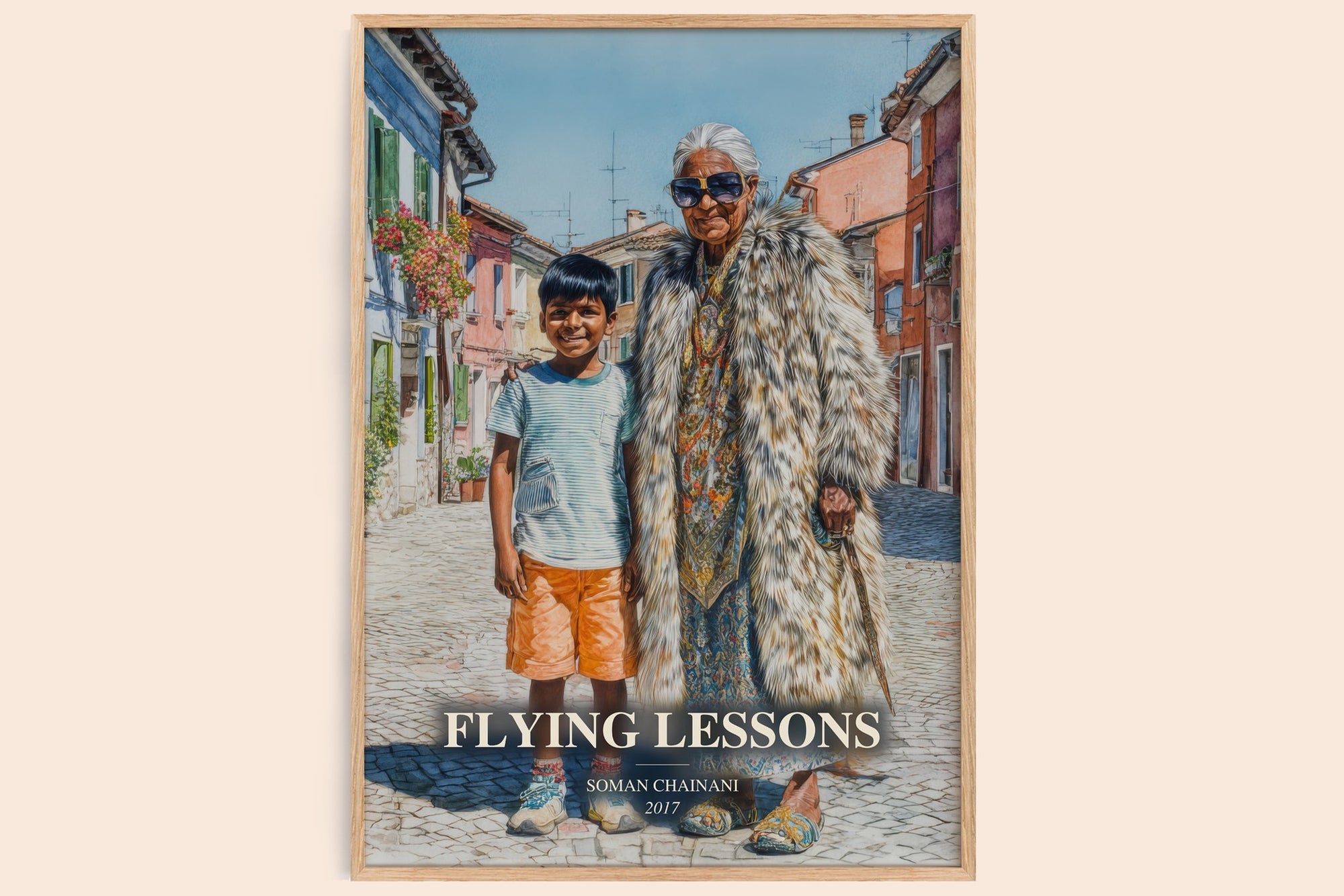 Flying Lessons watercolour book poster by Soman Chainani – framed literary art print