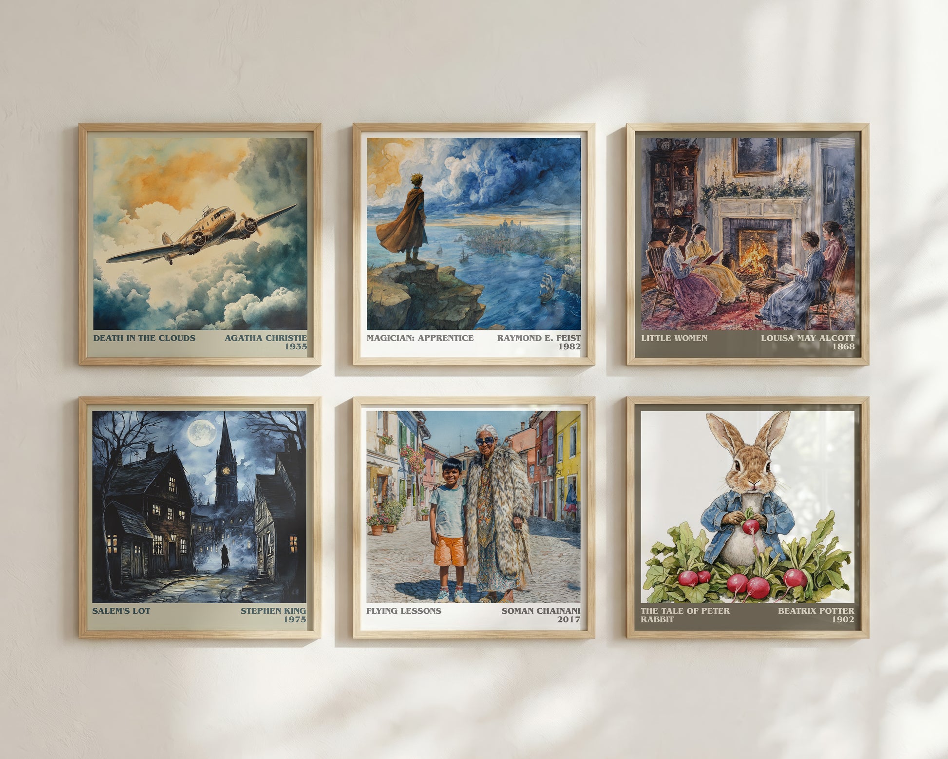 Flying Lessons literary book poster framed on wall – childrens wall art