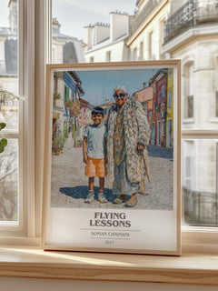 Flying Lessons Book Cover Poster by Soman Chainani – framed print by a bright window