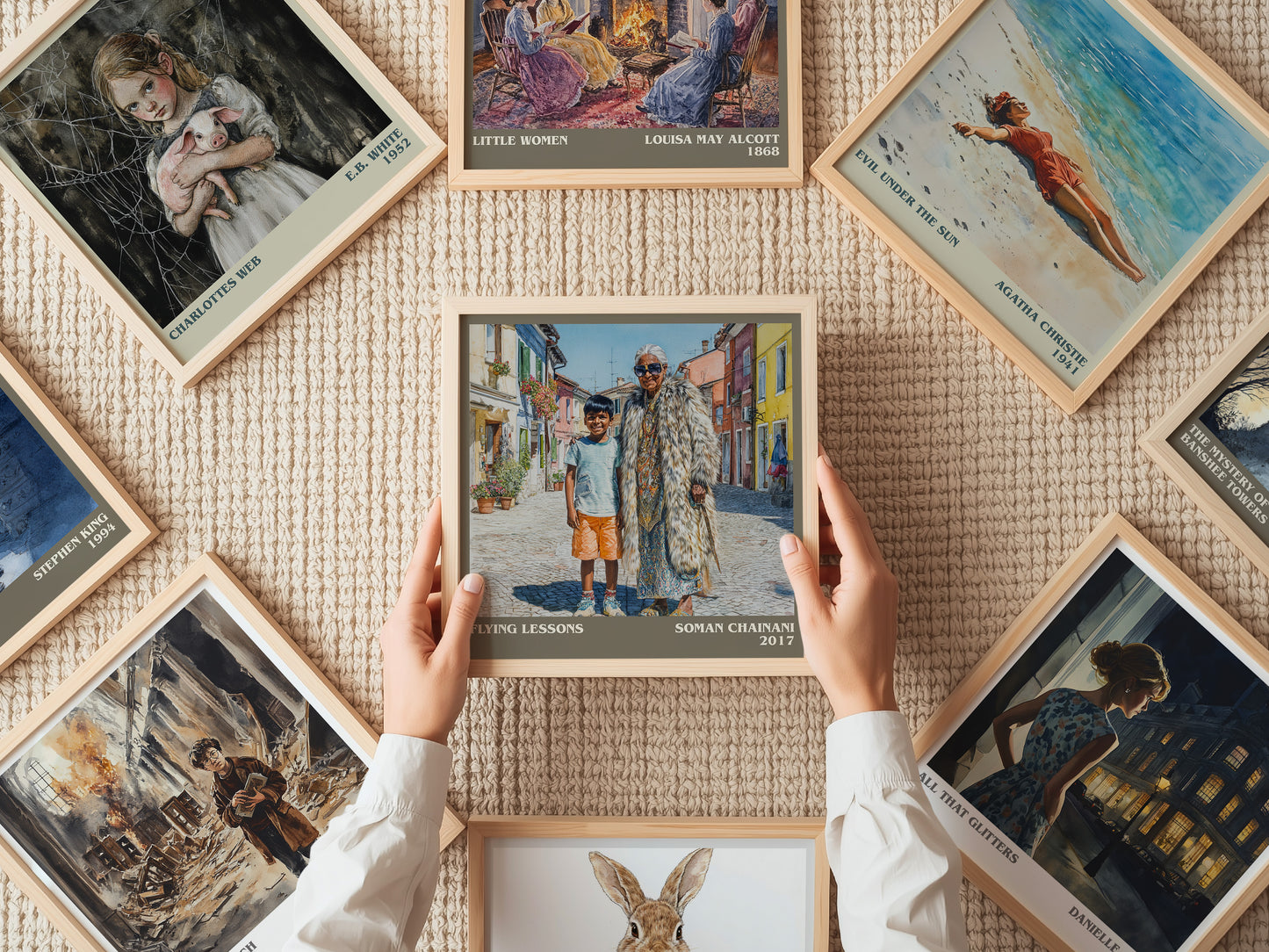 Flying Lessons literary print on bookshelf – Soman Chainani fan gift