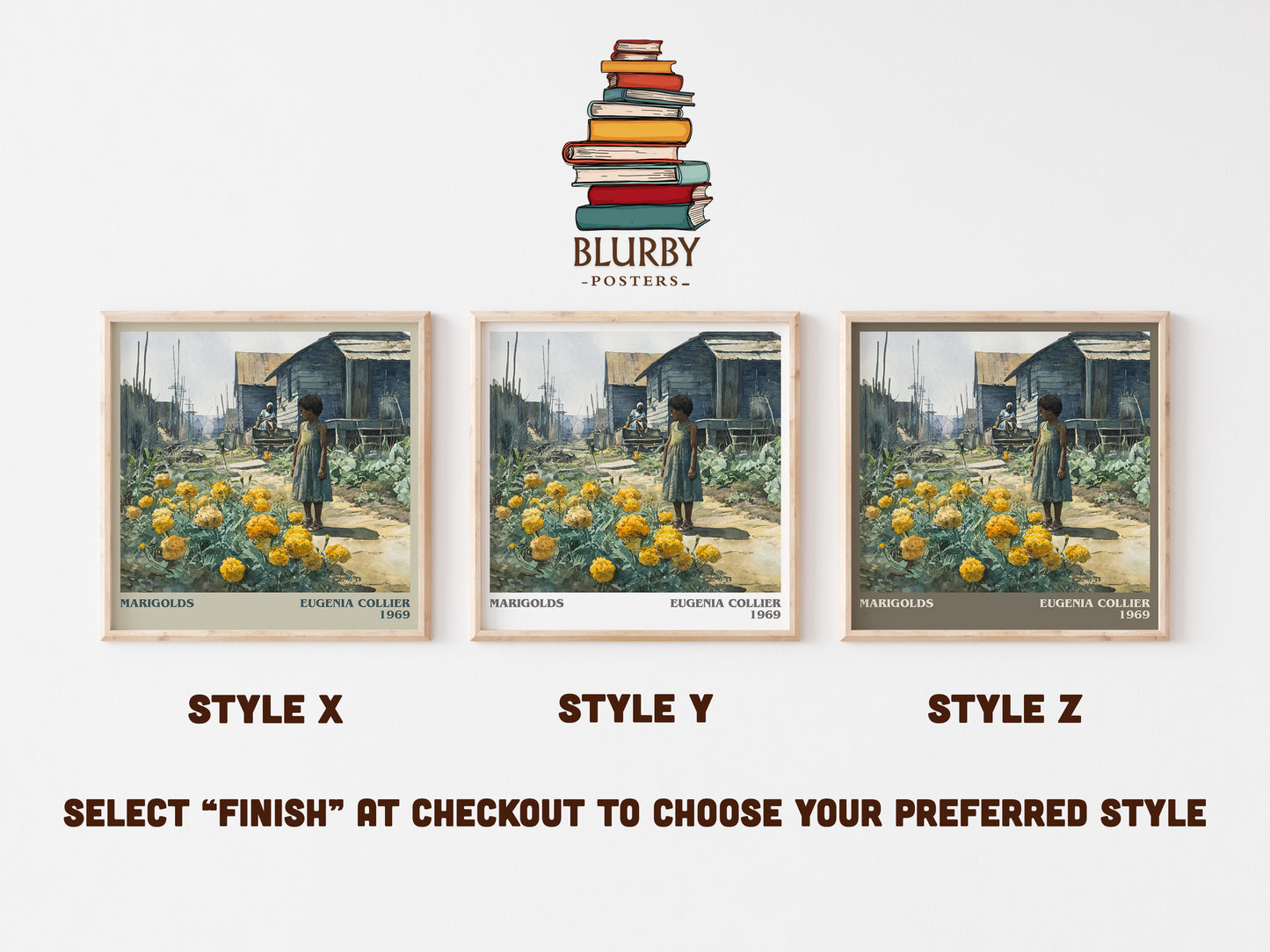 Marigolds literary art print colour and style options – Eugenia Collier book art