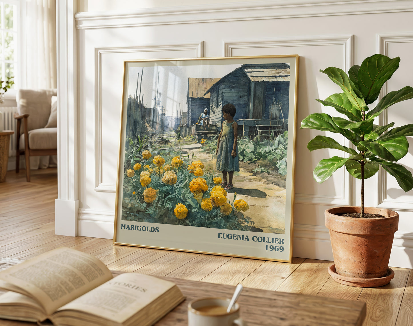 Marigolds literary poster paired in gallery wall – literary art prints