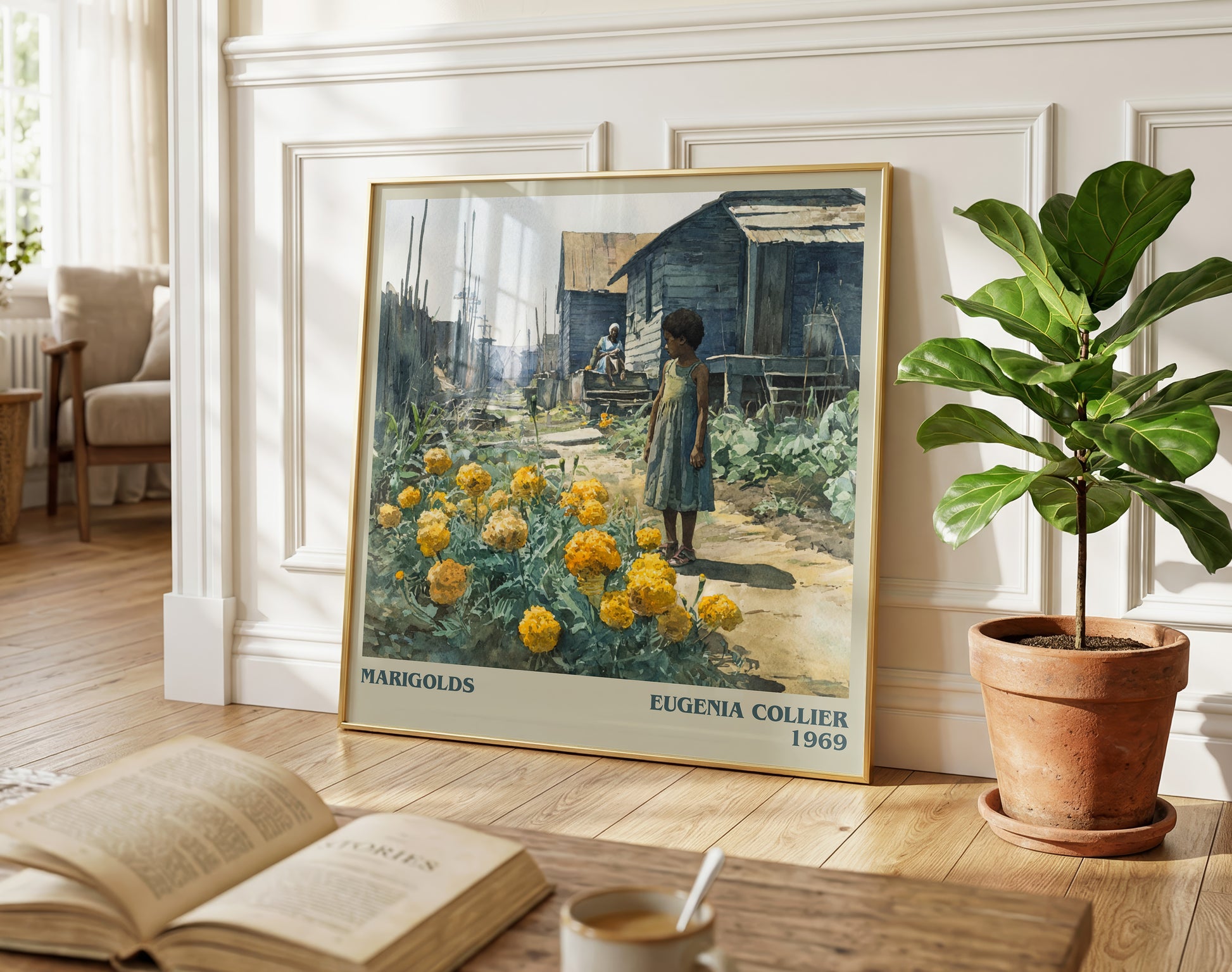 Marigolds literary poster paired in gallery wall – literary art prints