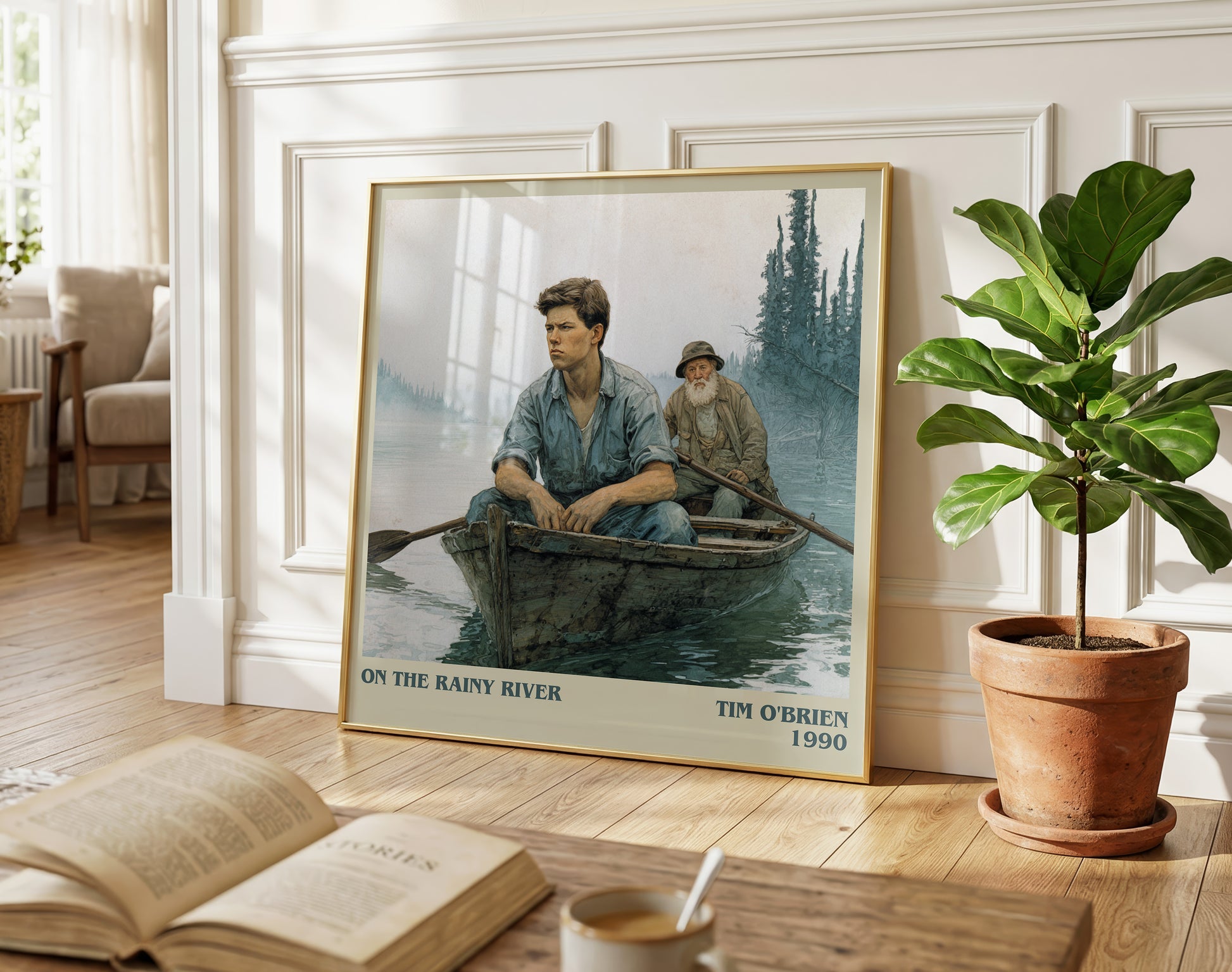 On The Rainy River literary poster paired in gallery wall – literary art prints