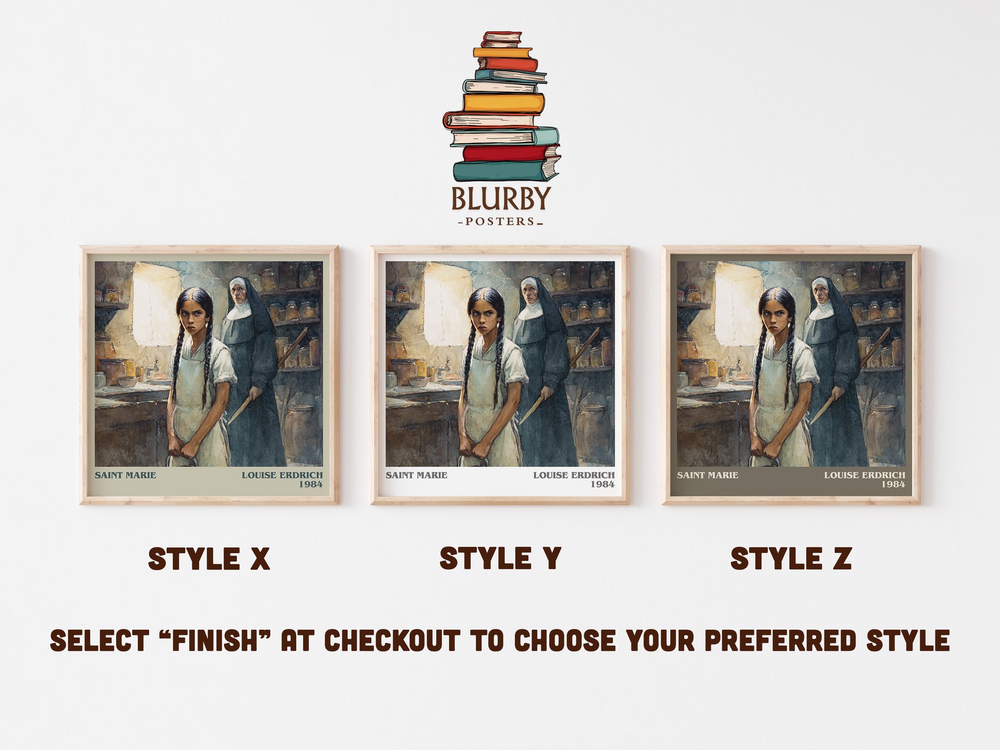 Saint Marie literary art print colour and style options – Louise Erdrich book art