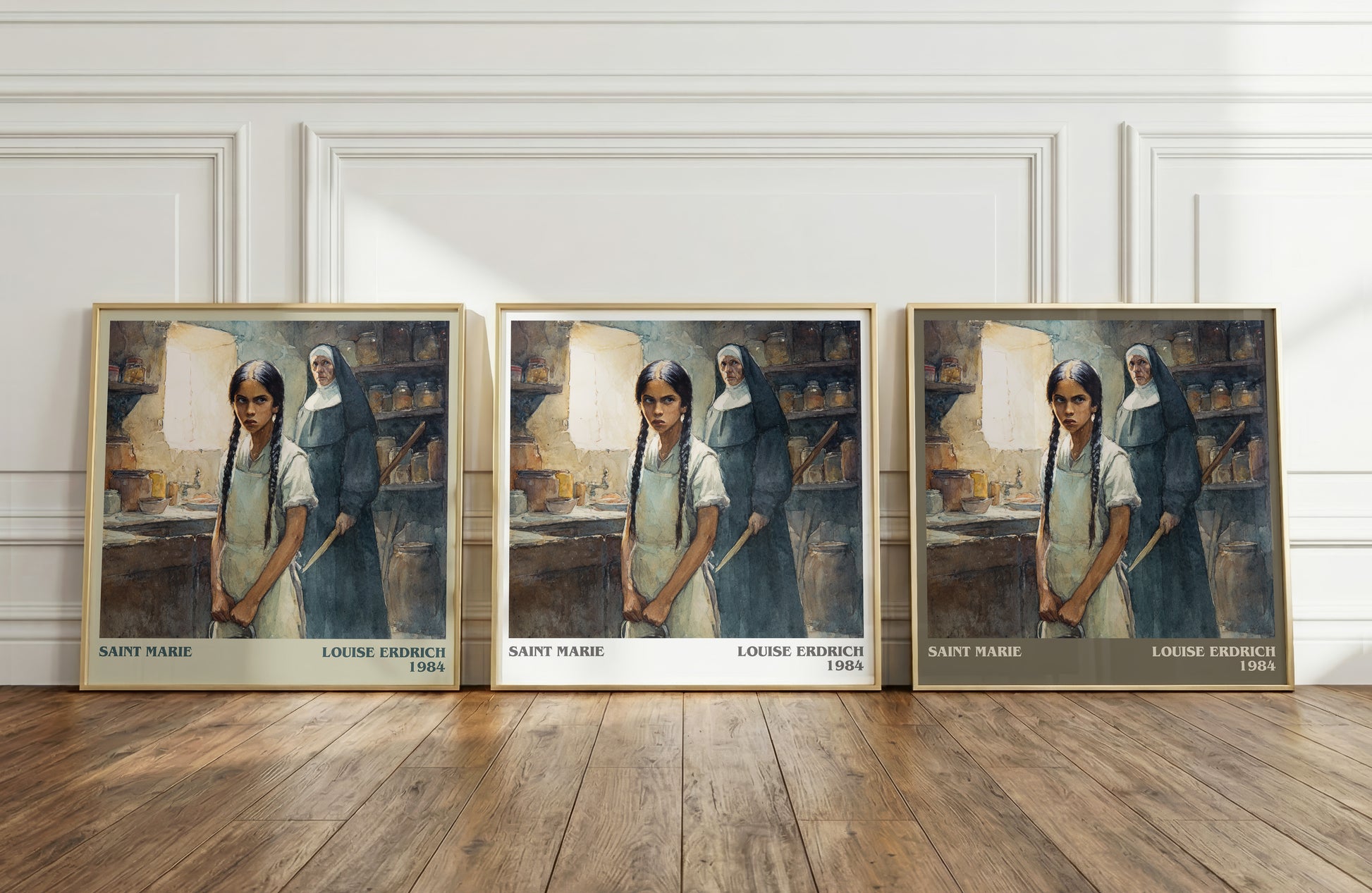Saint Marie literary print framed by window – literary home decor