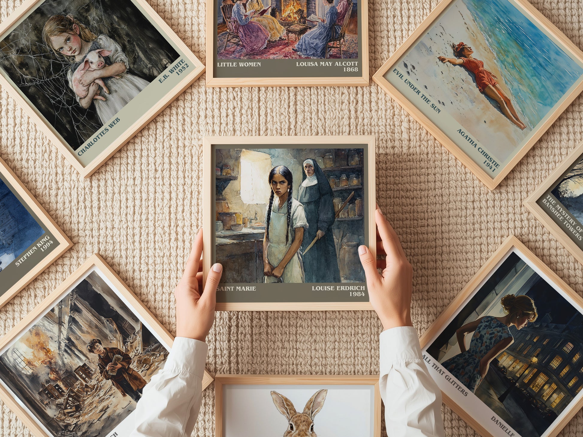 Saint Marie literary print on bookshelf – Louise Erdrich fan gift