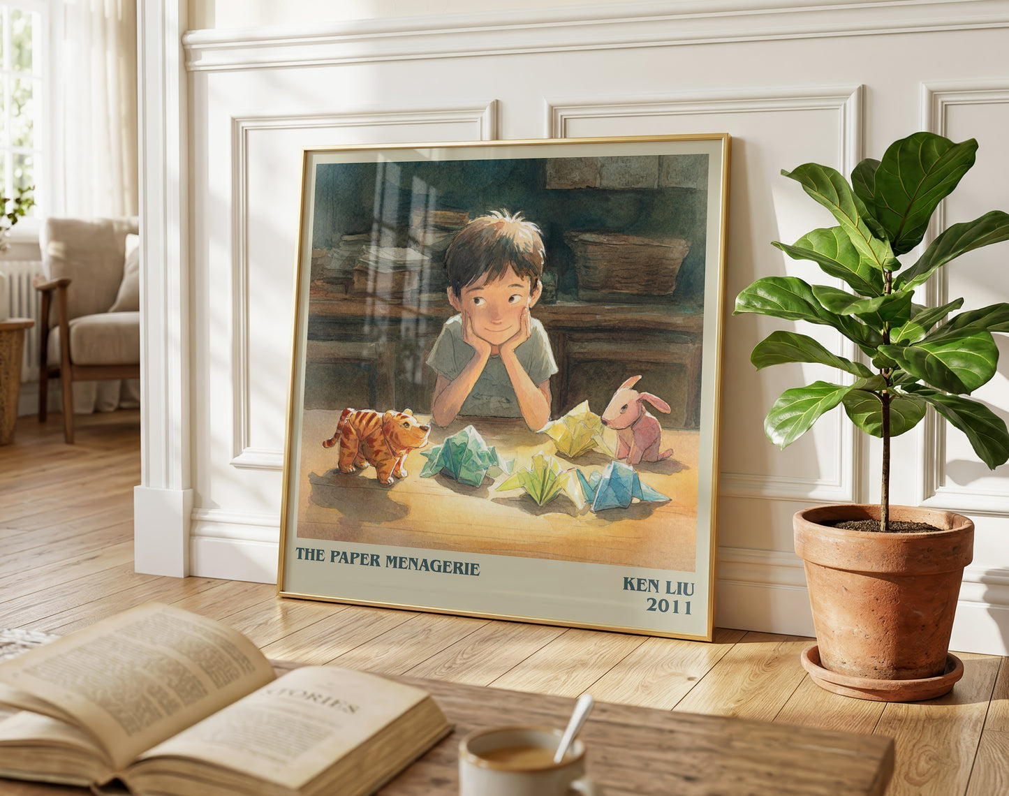 The Paper Menagerie literary poster paired in gallery wall – literary art prints
