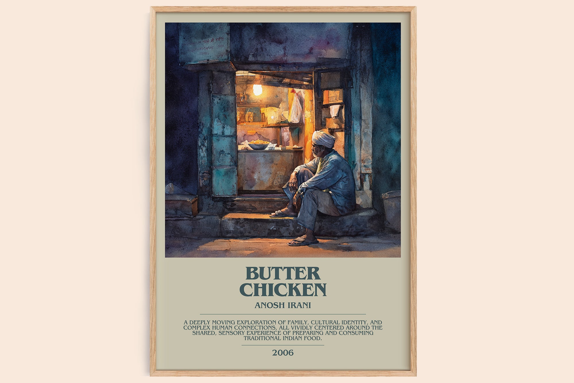 Butter Chicken bookish book poster by Anosh Irani – framed literary art print