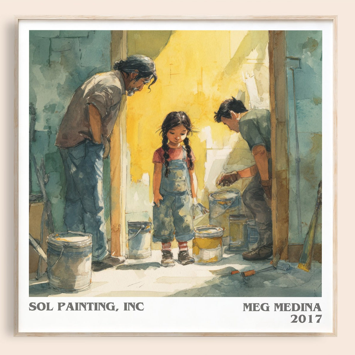 Sol Painting, Inc Literary Art Print by Meg Madina – square framed poster